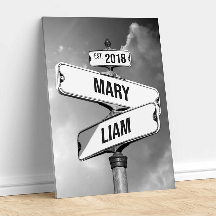 Personalized Wedding Gifts for the Couple - Lovers Lane Street Sign Art in  New York City Personalized Signs w/Names & Date - Anniversary Personalized