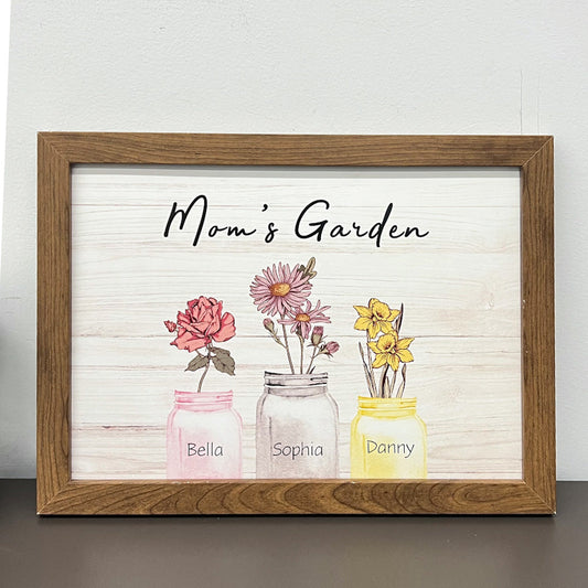 50% OFF❤️Personalized Birth flower Vase Names Frame