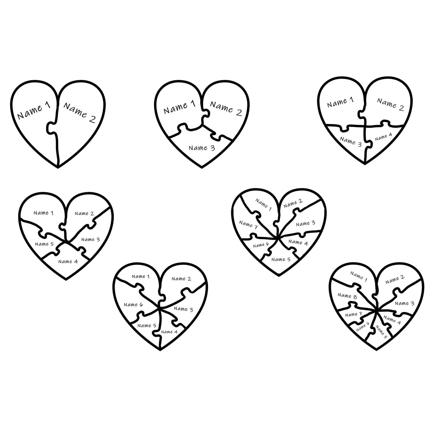 Wooden heart family puzzle – Yeshmily