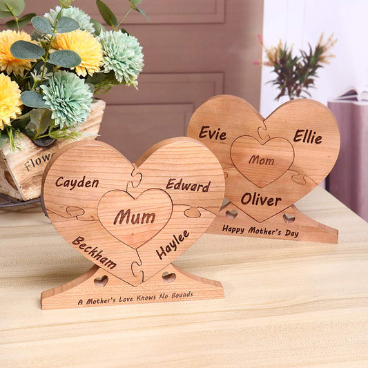 Custom Wooden Name Heart Puzzle