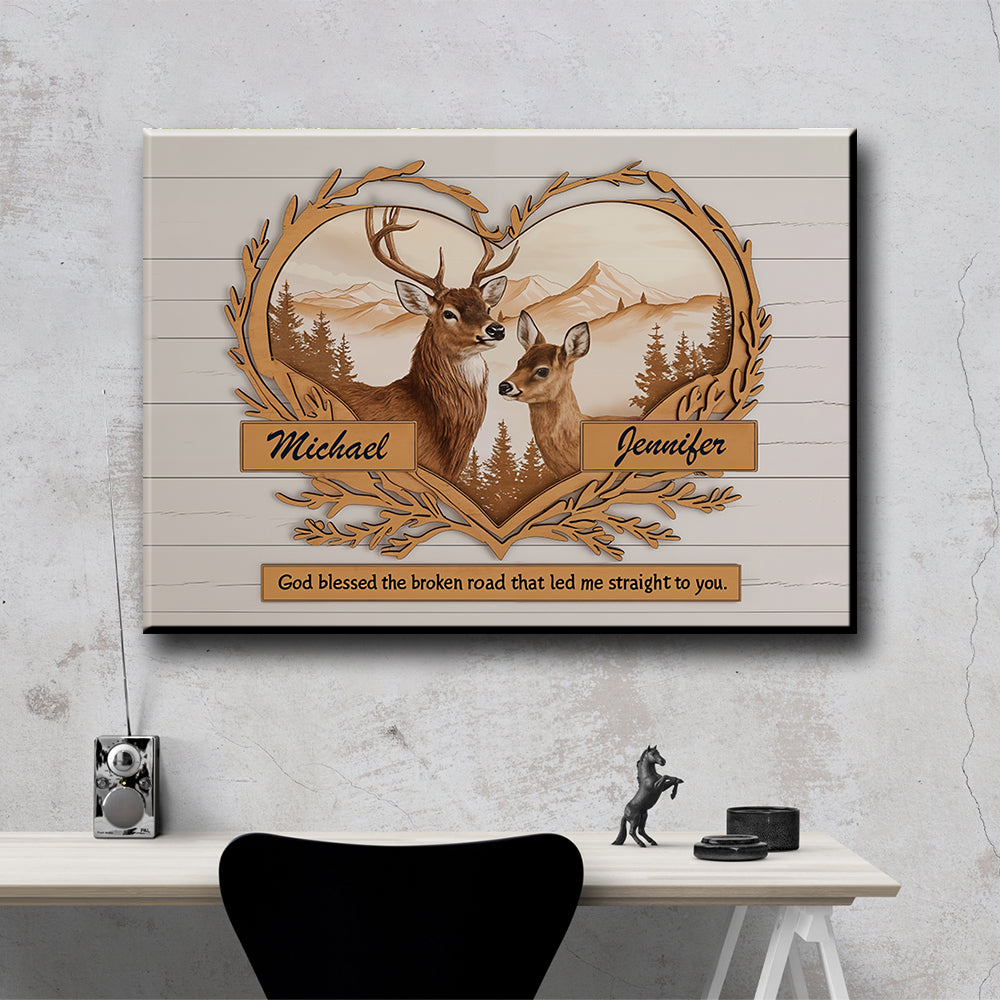 50% OFF🎄Personalized Deer Love Mountains Canvas