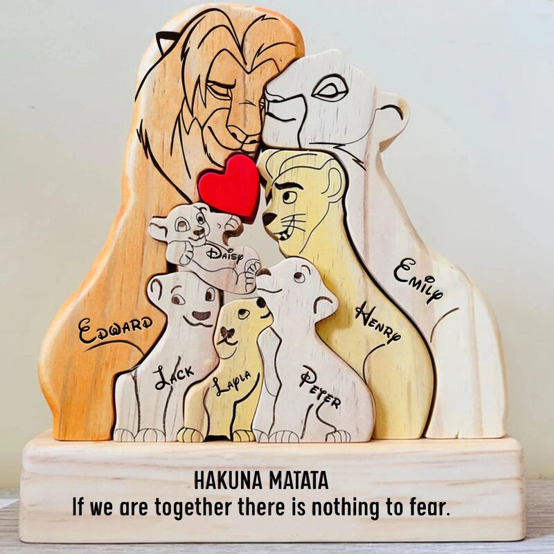 50% OFF🔥Custom Wooden Lion Puzzle