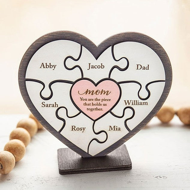 Wooden heart family puzzle – Yeshmily